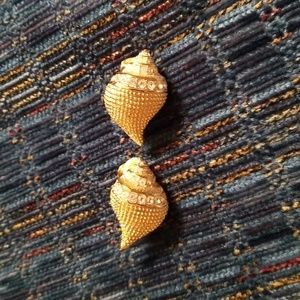Kenneth Jay Lane Seashell Clip Earrings